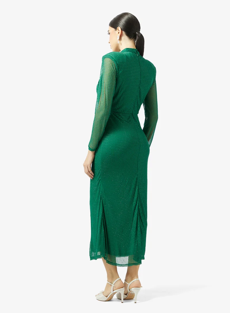 Threadz by Ajooni Embellished Hot Fix Midi Dress